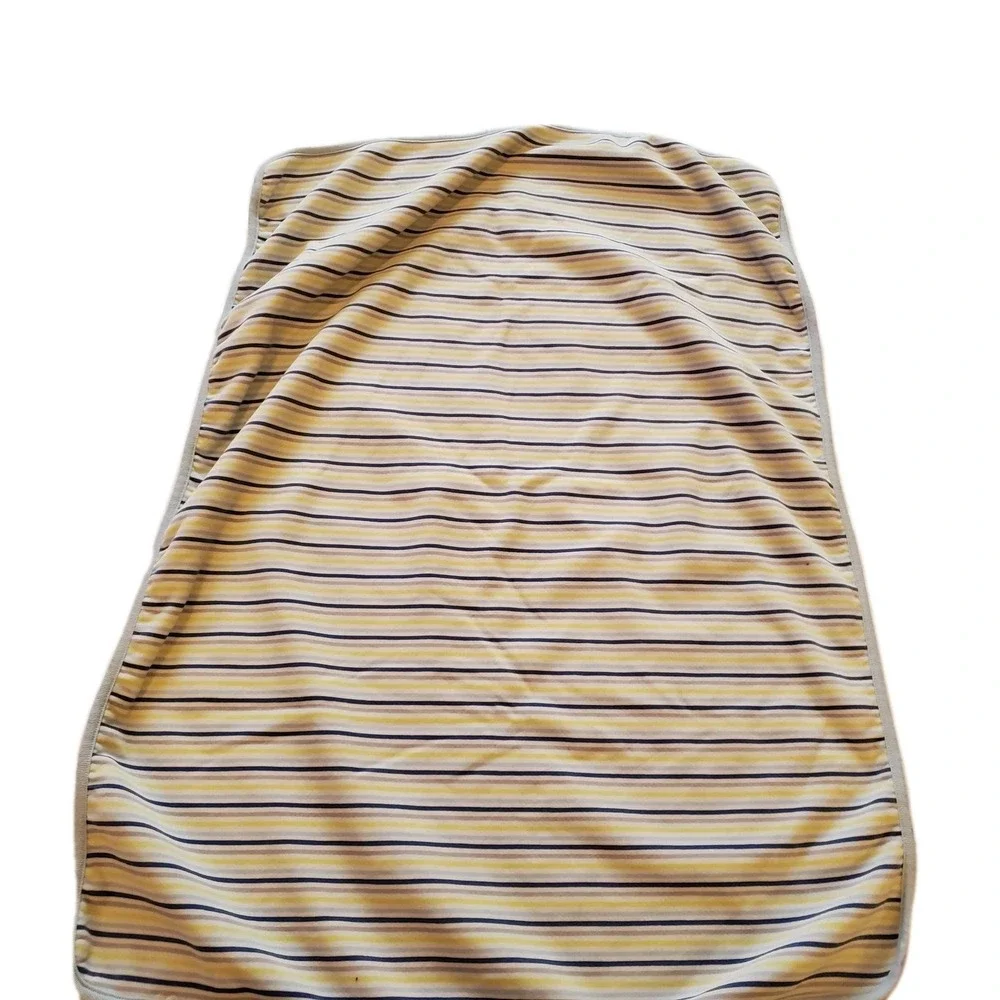 Vintage Childrens Place Blue Yellow‎ Striped Baby Blanket Nursery Recieving